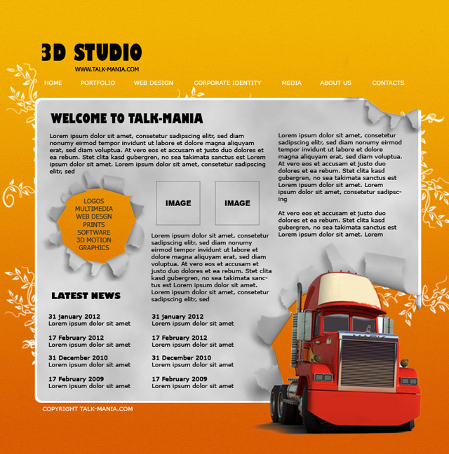 3D Studio Layout - Portfolio Layout Tutorial: Final Result