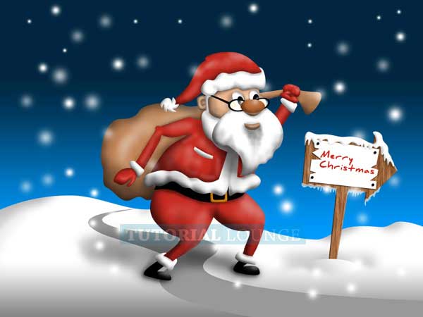 Learn To Draw Walking Santa Using Photoshop 46